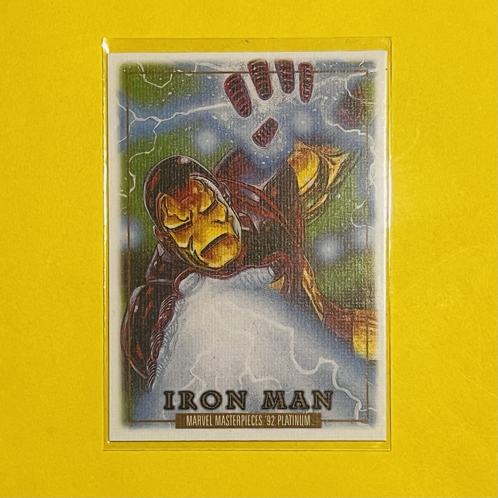 2024 Upper Deck Marvel Masterpieces‎ '92 Platinum Iron Man Canvas #38 Card